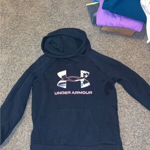 Under Armour Kids' Navy Hoodie with Multicolor Logo